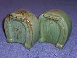 Frankoma Horseshoe shakers glazed prairie green